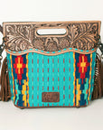 American Darling Clutch Hand Tooled Hair on Genuine Leather Western Women Bag Handbag Purse | Purses for Cute