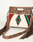 American Darling Clutch Hand Tooled Hair on Genuine Leather Western Women Bag Handbag Purse | Purses for Cute