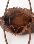 Never Mind Nmbgm110G Tote Vintage Handmade Genuine Cowhide Leather Women Bag Western Handbag Purse