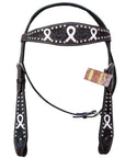 Hilason Western Horse Headstall & Breast Collar American Leather Black