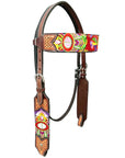 Bar H Equine Western Horse Embroidery Design Genuine American Leather Tack Set