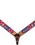 Bar H Equine Western Leather Horse Headstall & Breast Collar Brown