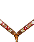 Bar H Equine Western Leather Horse Headstall & Breast Collar Brown