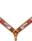 Bar H Equine Western Leather Horse Headstall & Breast Collar Tan