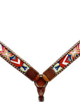Bar H Equine Western Leather Horse Headstall & Breast Collar Brown