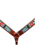 Bar H Equine Western Leather Horse Headstall & Breast Collar Brown