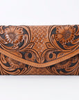 OHLAY WALLET Hand Tooled Genuine Leather women bag western handbag purse