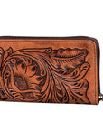 OHLAY WALLET Hand Tooled Genuine Leather women bag western handbag purse