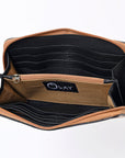 OHLAY WALLET Hand Tooled Genuine Leather women bag western handbag purse