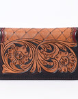 OHLAY WALLET Hand Tooled Genuine Leather women bag western handbag purse