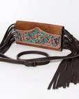 OHLAY WALLET Hand Tooled Hair-on Genuine Leather women bag western handbag purse