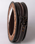 OHLAY KBG148 Canteen Hand Tooled Hair-On Genuine Leather women bag western handbag purse