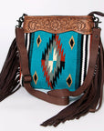 American Darling Signature Crossbody Hand Tooled Saddle Blanket Genuine Leather Women Bag Western Handbag Purse