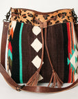 American Darling ADBG574D1 Large Crossbody Saddle Blanket Hair On Genuine Leather Women Bag Western Handbag Purse