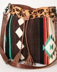 American Darling ADBG574D1 Large Crossbody Saddle Blanket Hair On Genuine Leather Women Bag Western Handbag Purse