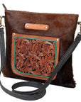 Ohlay Bags KBK109 Cross Body I Hand Tooled Hair-On Genuine Leather Women Bag Western Handbag Purse