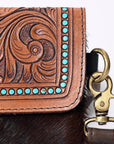 Ohlay Bags KBK113 Clutch Hand Tooled Hair-On Genuine Leather Women Bag Western Handbag Purse
