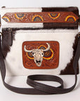Ohlay Bags KBK114 Clutch Hand Tooled Hair-On Genuine Leather Women Bag Western Handbag Purse