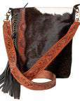 OHLAY KBK118 HOBO Hand Tooled Hair-on Genuine Leather women bag western handbag purse