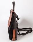 OHLAY KBK125 Backpack Hand Tooled Hair-On Genuine Leather women bag western handbag purse
