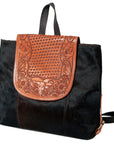 OHLAY KBK125 Backpack Hand Tooled Hair-On Genuine Leather women bag western handbag purse