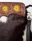 Ohlay Bags KBA101 Cross Body I Hand Tooled Hair-On Genuine Leather Women Bag Western Handbag Purse