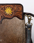 KBA102 Ohlay Western Genuine Hair-On Leather Hand Tooled Women Crossbody Bags