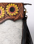 OHLAY MESSENGER Hand Tooled Hair-on Genuine Leather women bag western handbag purse