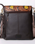 OHLAY MESSENGER Hand Tooled Hair-on Genuine Leather women bag western handbag purse