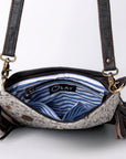OHLAY MESSENGER Hand Tooled Hair-on Genuine Leather women bag western handbag purse