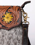 OHLAY MESSENGER Hand Tooled Hair-on Genuine Leather women bag western handbag purse