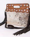 OHLAY KBA106 Clutch Hand Tooled Hair-On Genuine Leather women bag western handbag purse