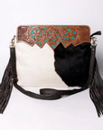 Ohlay Bags KBA107 Cross Body I Hand Tooled Hair-On Genuine Leather Women Bag Western Handbag Purse
