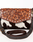 Ohlay Bags KBA108 Envelope Hand Tooled Hair-On Genuine Leather Women Bag Western Handbag Purse