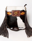 Ohlay Bags KBA110 Cross Body I Hand Tooled Hair-On Genuine Leather Women Bag Western Handbag Purse