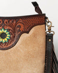 Ohlay Bags KBA114 Cross Body I Hand Tooled Hair-On Genuine Leather Women Bag Western Handbag Purse