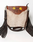 Ohlay Bags KBA117 Cross Body I Hand Tooled Hair-On Genuine Leather Women Bag Western Handbag Purse
