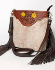 Ohlay Bags KBA117 Cross Body I Hand Tooled Hair-On Genuine Leather Women Bag Western Handbag Purse