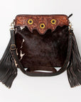 Ohlay Bags KBA121 Cross Body I Hand Tooled Hair-On Genuine Leather Women Bag Western Handbag Purse