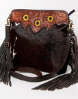 Ohlay Bags KBA121 Cross Body I Hand Tooled Hair-On Genuine Leather Women Bag Western Handbag Purse