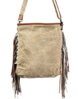 OHLAY MESSENGER Upcycled Wool Upcycled Canvas Hair-on Genuine Leather women bag western handbag purse