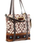 OHLAY KB369 TOTE Upcycled Wool Upcycled Canvas Genuine Leather women bag western handbag purse