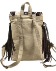 OHLAY KB378 Backpack Upcycled Canvas Hair-On Genuine Leather women bag western handbag purse