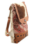 OHLAY KB384 Backpack Upcycled Canvas Hair-On Genuine Leather women bag western handbag purse