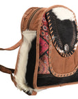 OHLAY KB399 Backpack Upcycled Wool Upcycled Canvas Hair-On Genuine Leather women bag western handbag purse
