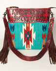 American Darling Signature Crossbody Hand Tooled Saddle Blanket Genuine Leather Women Bag Western Handbag Purse