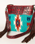 American Darling Signature Crossbody Hand Tooled Saddle Blanket Genuine Leather Women Bag Western Handbag Purse