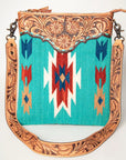American Darling Hand Tooled Saddle Blanket Genuine Leather Women Bag Western Handbag Purse