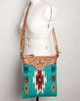American Darling Hand Tooled Saddle Blanket Genuine Leather Women Bag Western Handbag Purse