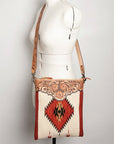 American Darling Hand Tooled Saddle Blanket Genuine Leather Women Bag Western Handbag Purse